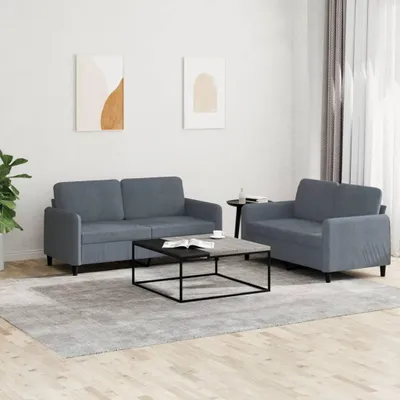 Zdjęcie produktu dla VidaXL 3201975, Szary, Pianka, Metal, Poliester, Poli drewno, Tkanina, 158 cm, 77 cm, 80 cm