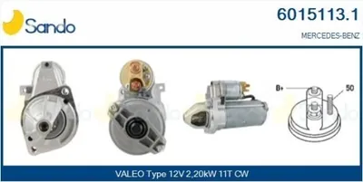 Produktbild von SANDO 6015113.1 Starter Anlasser 2,20kW passend für MERCEDES-BENZ E-Klasse Limousine (W211) 12V LKW