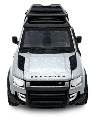 Image de JAMARA Land Rover Defender 110, modèle réduit en métal moulé sous pression, échelle 1:43, argent, 2-en-1