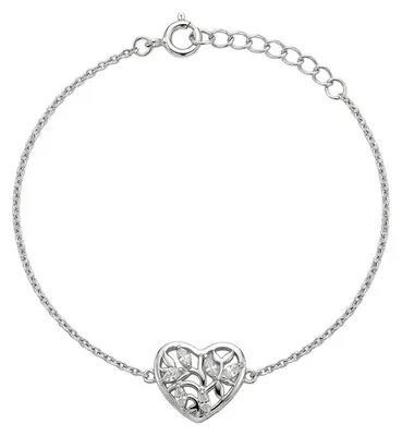 Produktbild von Herz Armband 925 Sterling Silber Damen Zirkonia Herz Armband vergoldet filigran elegant minimalistisch  Geschenk Damenarmband