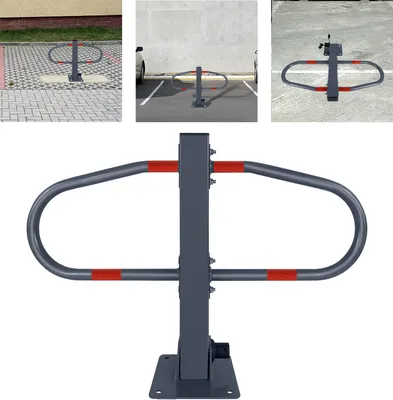 Obrázok produktu pre XINZI Sklopný parkovací stĺpik s motýľovým dizajnom 73 x 51 cm – kov s práškovým náterom, 3 kľúče + reflexné nálepky, parkovacie zariadenie