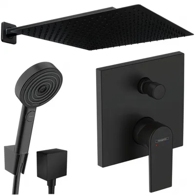 Produktbild von Hansgrohe und Jowi Unterputz Duschsystem Schwarz, Vernis Shape, Pulsify Select S, 360x360 mm Duscharmatur, OHNE iBox