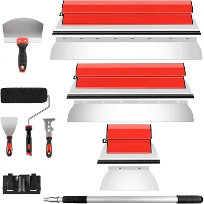 Productafbeelding van Set schuurmessen voor gipsplaten, inclusief roller en verlengstang, met afmetingen 25+60+80 cm