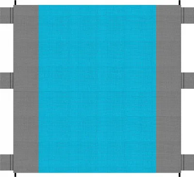 Produktbild von Trizand 21209 Wasserdichte Strandmatte mit Heringen, 208 x 208 cm, blaugrau