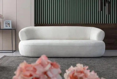 Produktbild von Hanah Home, Roma - White, 3-Sitzer-Sofa, Weiß, 100 % Polyester, 230 x 70 x 70 cm