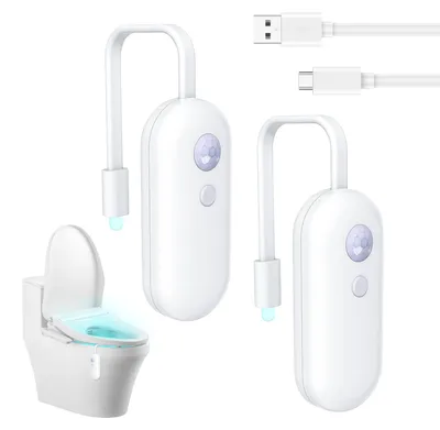 Produktbild von Toiletnachtlicht Bewegungssensor - Bewegungsmelder - 8 Farben - 2 Stück - Toilettenbeleuchtung