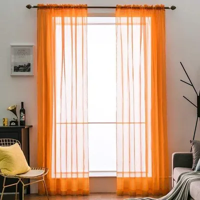 Imagen del producto de Cortina translúcida Unyqoos® – 100% poliéster, 160 x 140 cm (alto x ancho), juego de 2 unidades – cortina transparente para salón, dormitorio o comedor