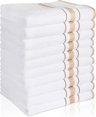Produktbild von 10 er SET WEISS BADETUCH 500g/m² 100% BAUMWOLLE 100x150