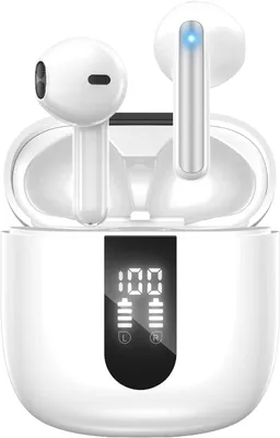 Produktbild von In Ear mit 6 ENC Mikrofon Bluetooth Kopfhörer, 60 Std Stereo Kabellose Kopfhörer Noise Cancelling Earbuds, USB-C, IP5 Wasserdicht Ohrhörer