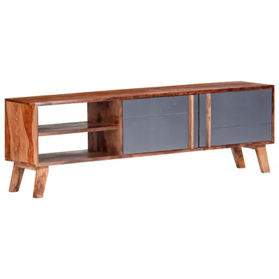 Produktbild von TV-Schrank Grau 140x30x45 cm Massivholz
