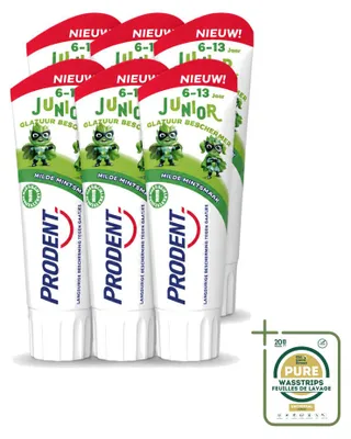 Produktbild von 6 x Prodent Kindertandpasta Glazuurbeschermer 6+ - 75 ml - Vorratspackung - 6 Stücke