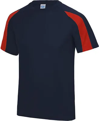 Produktbild von Just Cool JC003 | Contrast Cool Sport T-Shirt + WRAP  - Farbe: French Navy/Fire Red - Größe: L