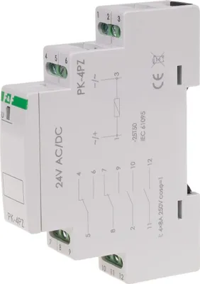 Zdjęcie produktu dla Przekaźnik elektromagnetyczny PK-4PZ 24V AC/DC, styk: 2P I=2x8A, 2Z I=2x8A, 1 moduł