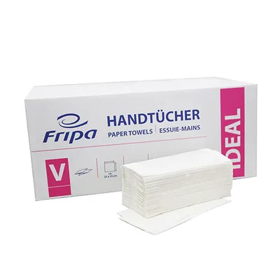 Produktbild von 80000 Blatt Handtuchpapier V-Falz 23 cm x 25 cm hochweiss Zick Zack, 1-lagig