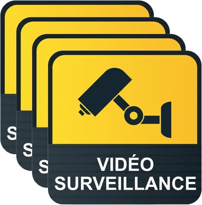 Image de Autocollants de surveillance vidéo, adhésifs, 15 x 15 cm, résistants aux intempéries, pour fenêtres et portes