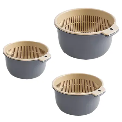 Produktbild von Sieb Küche Set,Multifunktions-Küchensieb,Nudelsieb Kunststoff, Abtropfsieb Für Obst Und Gemüsesieb,（L+M+S (rund)）