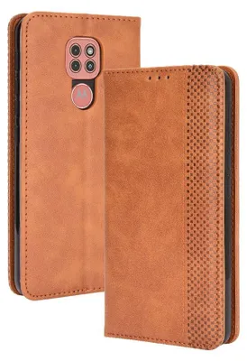 Produktbild von Motorola Moto E7 Plus Hülle - Coverup Vintage Style Klapphülle - Braun