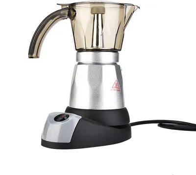 Produktbild von Elektrische Mokkakanne mit großem Fassungsvermögen Herdplatte Espresso-Kaffeemaschine Kaffee-Perkolator 300ml