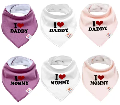 Produktbild von I Love Mommy Daddy Dreieckstücher Baby M.M.C. weich und saugstark