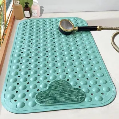 Zdjęcie produktu dla Antypoślizgowa mata prysznicowa 70 x 40 cm, nadająca się do prania, zielona, wygodna