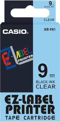 Produktbild von Casio XR-9 X 9 mm schwarz auf transparent