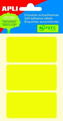 Image de Etiquettes Apli 34x67 mm/15 pcs jaune 5 feuilles