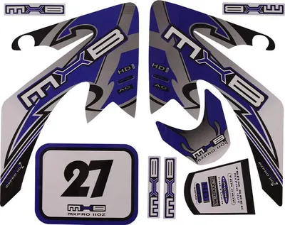 Produktbild von Aufkleber Set X - Blau Pit Bike Dirt Bike HMParts
