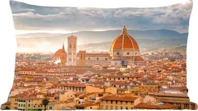 Produktbild von MuchoWow® Zierkissen Sofakissen Wohnzimmer Dekokissen 60x40 cm Italien - Sonnenuntergang - Florenz - Kopfkissen - Polster mit Foto