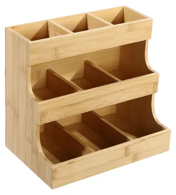 Zdjęcie produktu dla bambusowy organizer na torebki herbaty z 9 przegrodami