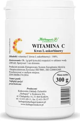 Produktbild von Herbapol Vitamin C 300 g L-Ascorbinsäure