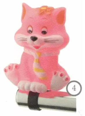 Produktbild von Tierhupe rosa Katze auf Karte – Klingel StVZO-konform Fahrrad