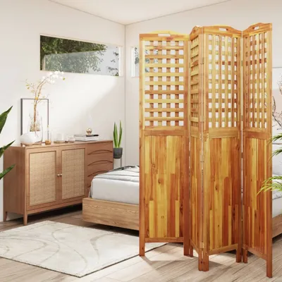 Produktbild von Ankonbej 4-tlg. Paravent 162x2x180 cm Massivholz Akazie