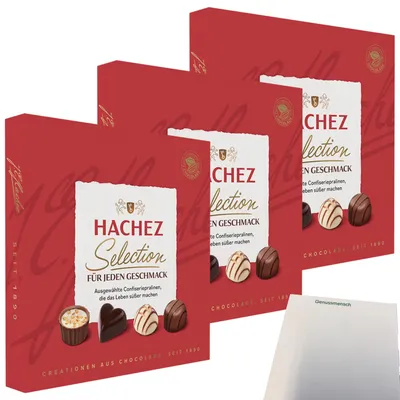 Produktbild von Hachez Schokolade Selection Mix 3er Pack (3x125g Packung) + usy Block