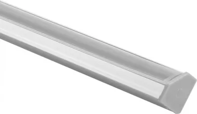 Obrázok produktu pre Hliníkový profil pre LED Silver corner 2m s priehľadným difúzorom a koncovkami Ecolight