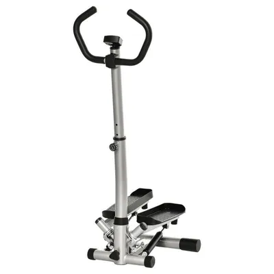 Produktbild von Stepper Heimtrainer für Zuhause mit LCD-Display – Verstellbarer Stepper Ausdauer-Fitnessgerät Höhenverstellbar (55x53x118-128 cm), Schwarz