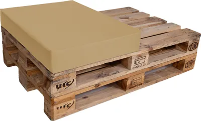 Produktbild von TexDeko Halbes Palettenkissen 60x80x12cm Loungekissen Palettenpolster wasserabweisend (Sand)