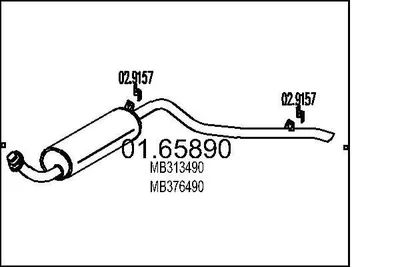 Produktbild von MTS 01.65890 Endschalldämpfer für MITSUBISHI PAJERO I (L04G, L14G) Auspuff