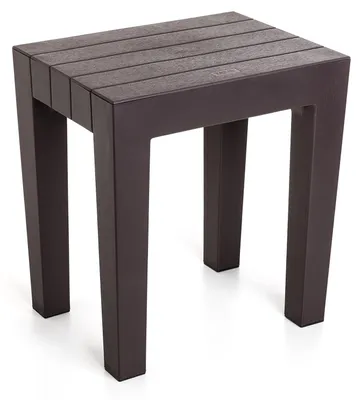 Zdjęcie produktu dla Stołek łazienkowy Stołek prysznicowy - Z tworzywa sztucznego w wyglądzie drewna - Maks. 130 kg - 38 x 29 x 41,5 cm - Do użytku wewnętrznego i zewnętrznego