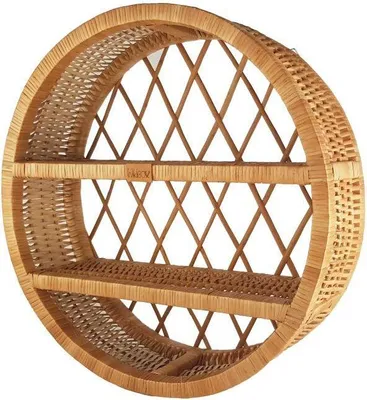 Zdjęcie produktu dla WikliBOX - Wiklinowa szafka ścienna okrągła naturalna 17x16x50H
