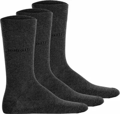Produktbild von bugatti Basic Mens Socks 3er Pack 6703 620 anthracite anthrazit grau Strumpf Socken, Größe:39-42