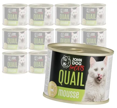 Zdjęcie produktu dla John Dog for Cats Mus z Przepiórką 12x200g Bezzbożowa Mokra Karma Dla Kota