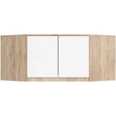 Produktbild von Schrankaufsatz S100 Sonoma Eiche, Weiß 100 cm B100xH55xT50 cm