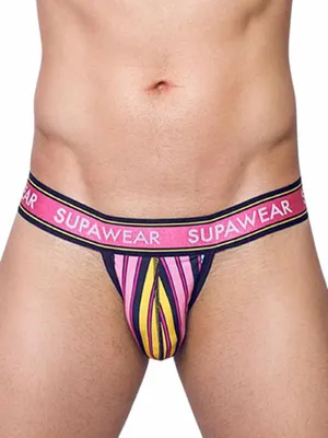 Produktbild von Supawear - Herren Strings -  Sprint Thong Stripes - Rosa - 1 x Größe M