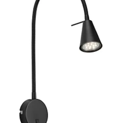 Immagine prodotto di BRILONER TUSA Lampada da lettura a LED, orientabile, interruttore on/off, funzionamento a spina, luce bianca calda, nera, 8 x 45 cm