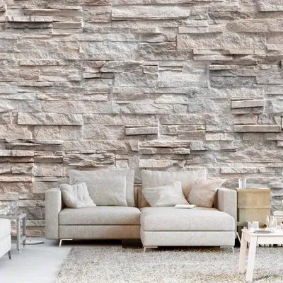 Produktbild von Fototapete selbstklebend Steinoptik 392x280 cm Tapete Wandtapete Wandbilder Klebefolie Dekofolie Tapetenfolie Wand Dekoration Wohnzimmer - 3d Effekt f-C-0164-a-b