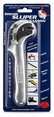 Produktbild von Universal Messerschleifer für schnelles Nachschärfen von Küchenmessern, Scheren, Äxten, Silberfarben, Ergonomisches Design