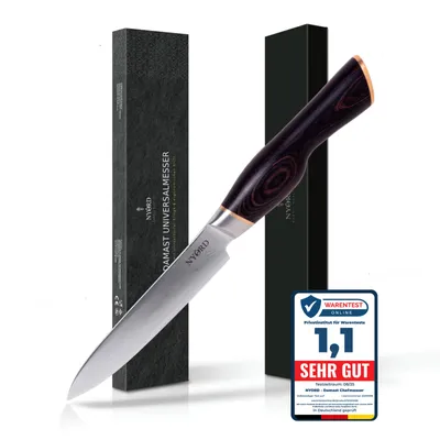 Obrázok produktu pre NYORD Damascus utility knife - nôž vyrobený zo 67 vrstiev damascénskej ocele s mimoriadne ostrou damascénskou čepeľou a ergonomickou rukoväťou z dreva Pakkawood