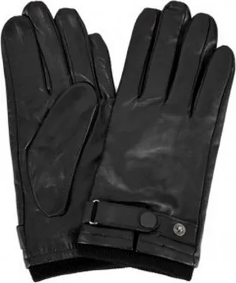 Image de Eastern Counties Leather Gants en cuir pour hommes avec bouton-pression EL233 (M) (Noir)