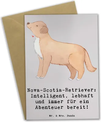 Produktbild von Mr. & Mrs. Panda Beileidskarte Nova Scotia Duck - Grau Pastell - Geschenk, einladungskarten, Hunderassen Charakter, Beschreibung, Hundeliebhaber, Abenteuer, treuer Freund