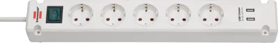 Produktbild von Brennenstuhl Bremounta Steckdosenleiste 5-fach (weiÃ  , 3 Meter, 2x USB-A)